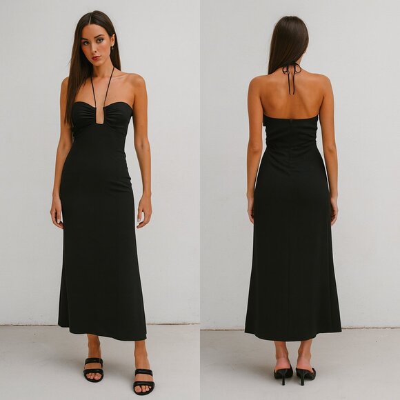 Abercrombie & Fitch NWT Women XL Halter Maxi Slip Dress Romantic - Picture 1 of 9